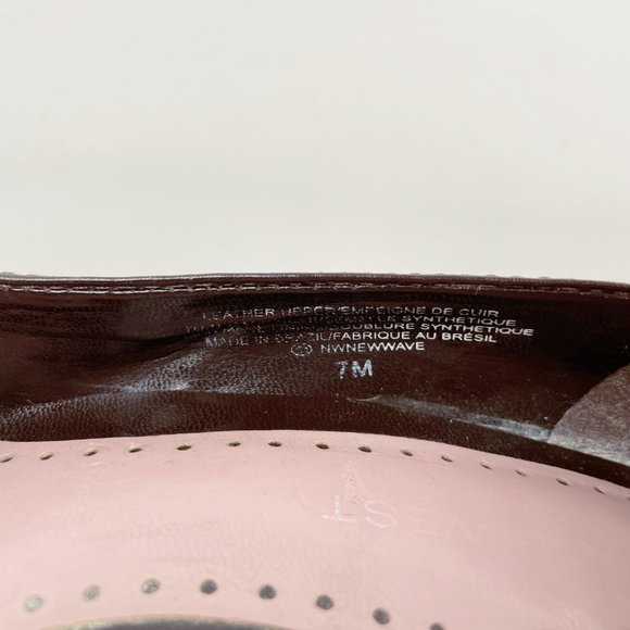 Nine West Brown Leather Chunky Heel Pumps Sz 7 - Picture 8 of 8